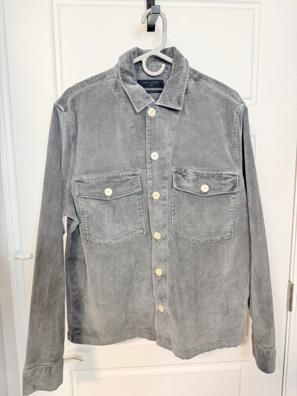 All Saints Men's Gray Casual Button-Down Shirt - Picture 3 of 6